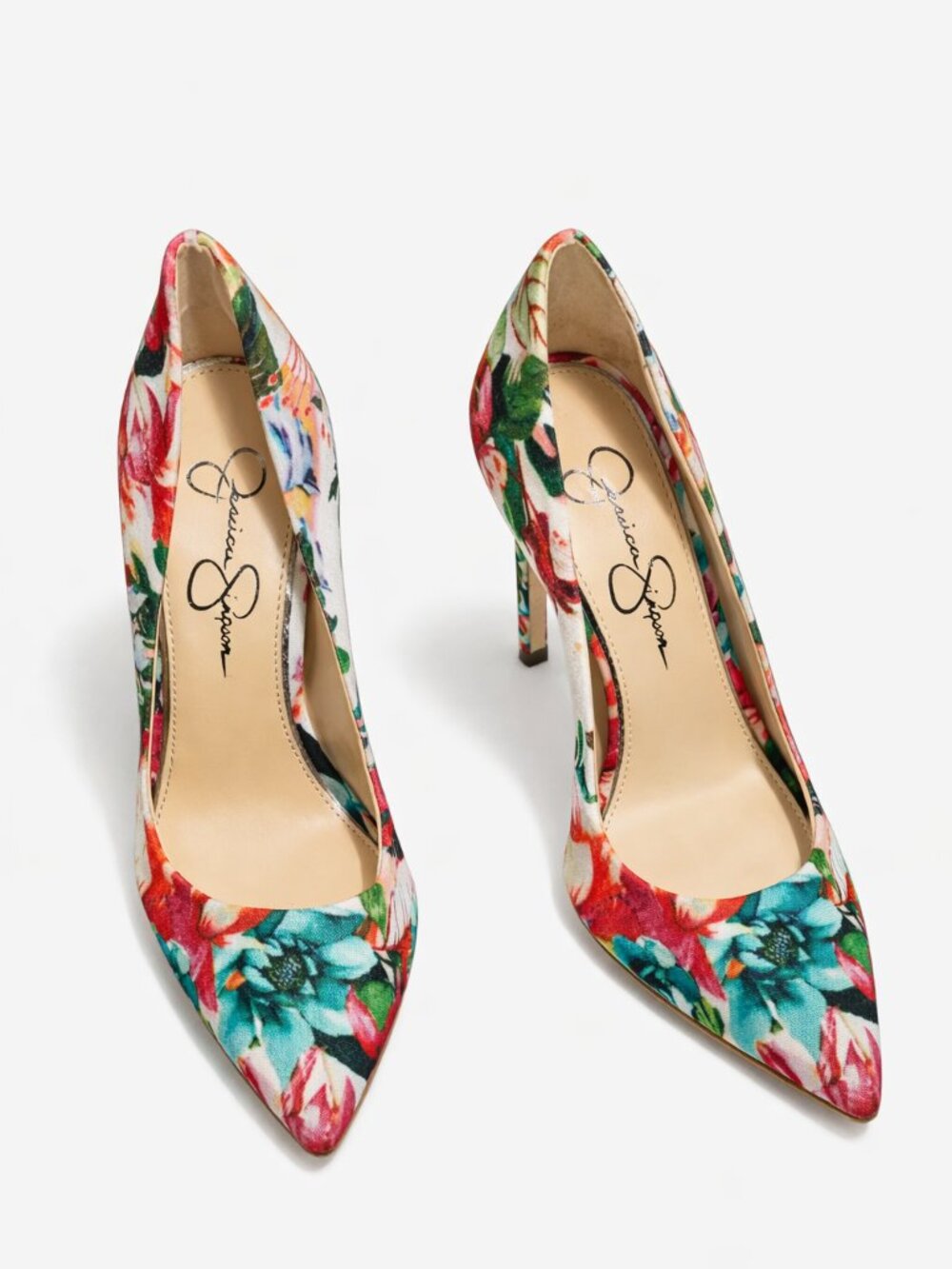 Jessica Simpson Floral Print Pointed Toe Heels